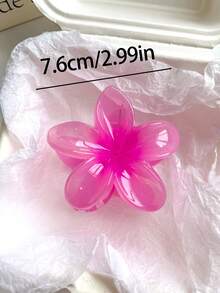 2pcs/1pc Women White & Pink Ombre Floral Large Lightweight Plastic Hair Clips, Fashion Versatile High-End Elegant Minimalist Solid Color Hair Claws, Suitable For Daily, Casual, Party, Commute, Beach, Hairstyling, Makeup, Outfit Accessory Elegant Claw Clip Winter Hair Accessories Fashion Hair Clutch Flower Hair Clips Summer Vavay Holiday Essential - Multicolor - View 3