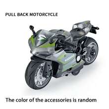1:12 Scale Friction Powered Motorcycle Toy With Sound And Light Effects, Alloy Die-Cast Motorcycle Toy, Gift For Birthday, Christmas, Halloween - Multicolor - View 18