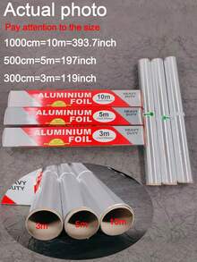 1 Roll Of Heavy-Duty Aluminum Foil Paper, 12 Inches Wide, Packaging Paper, Baking Paper, Multifunctional, Reusable, High Temperature Resistant Aluminum Foil Roll, Oven Paper, Thick Aluminum Foil Paper, Fish Baking Aluminum Foil Paper, Essential For Barbecue Season, Cling Film, Travel Must Carry, Is A Great Gift, Valentine's Day Gift, Bathrobe, Birthday Gift - Multicolor - View 5