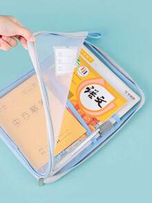 Transparent File Storage Bag - Large Capacity Multi-Layer Categorized Bag - Thick Mesh Scarf - Exam Paper Bag - Textbook Categorized Bag, Net Fabric File Bag Storage Bag For Students, Multi-Layer Thematic File Organization Accessories Storage Bag For Homework Storage, Suitable For Office And School Supplies, Multiple Colors - Multicolor - View 11