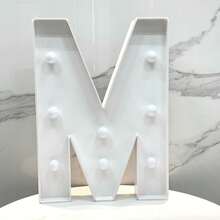 1pc 64cm/25.2in Lighted Letter KT Board Frame, A-Z Plug-In Adjustable Holder With Bracket, Suitable For Birthday Party Anniversary Wedding Proposal Party Decor - Cool White Light, Battery Not Included - White - View 12