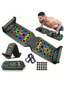 Push-Up Board, 1 Set Push-Up Training Board, Home Push-Up Training Board, Pull Bar, Chest Muscle Abdominal Muscle Training Equipment For Men & Women, Push Board, Fitness Enthusiasts, Upper Body Strength, Portable Design - Black - View 10