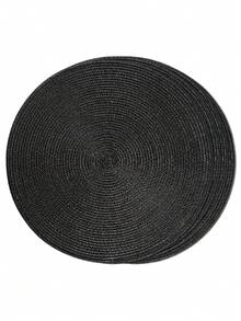 1pc/4pcs/6pcs 15-Inch Round Woven PP Placemats, Washable Non-Slip Dining Table Mats, High-Quality Woven Home Decor Tableware Coasters, Suitable For Dining Room, Kitchen, Farmhouse Style, Christmas & New Year Party Decoration
