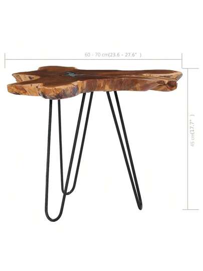 VidaXL Coffee Tafel 70x45 Cm Solid Teak Polyresin view 2