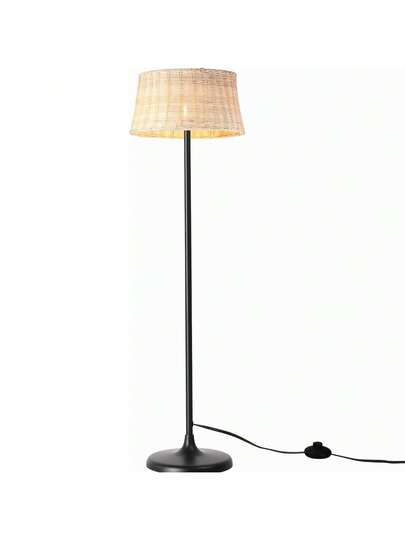 Alpinaluz "SERENA" Vloer Lamp, made Natural Bamboo Wicker, Cord Switch E27 Base Living Room Bedroom