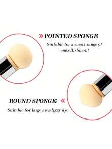 Pink Double Head Nail Art Pen Brush With Rhinestone Studded Handle All-In-One Dotting, Gradient, Painting & Detailing Tool For Professional Manicure - Multicolor - View 4