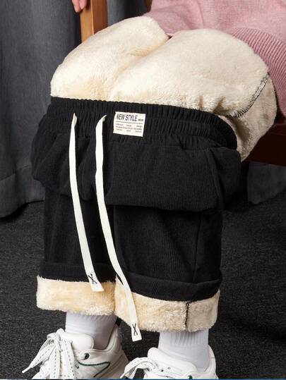 女士保暖内衬直筒运动裤，冬季保暖舒适休闲裤