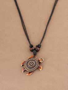 SUPBORA 1pc Fashionable Retro Turtle Pendant Adjustable Necklace, Vintage Sea Turtle Pendant Necklaces Suitable For Women Men Daily Wear Jewelry Gift - Brown - View 16