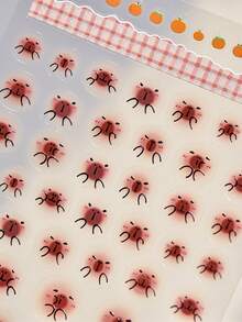 1 Stück süße Capybara Gesicht Cartoon japanischer Stil Nail Art Sticker Kawaii 5D Tier Ausdruck Maniküre Abziehbilder für Frauen witziger Charakter Nagel Sticker für lange und kurze Nägel selbstklebende Nagel Dekorationen