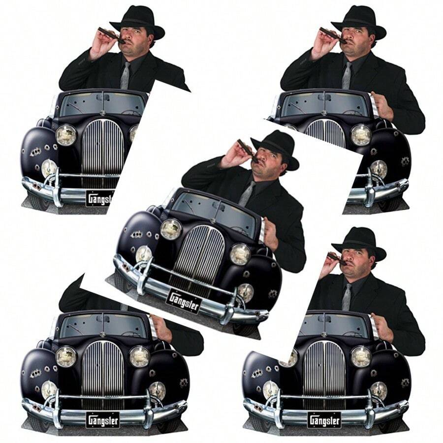 Gangster Car Photo Prop Party Accessory 1 Count (1/Pkg) - Màu xanh hải quân - Xem 1