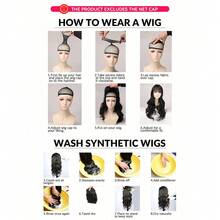 Parrucca nera lunga e dritta in fibra sintetica resistente al calore per donne