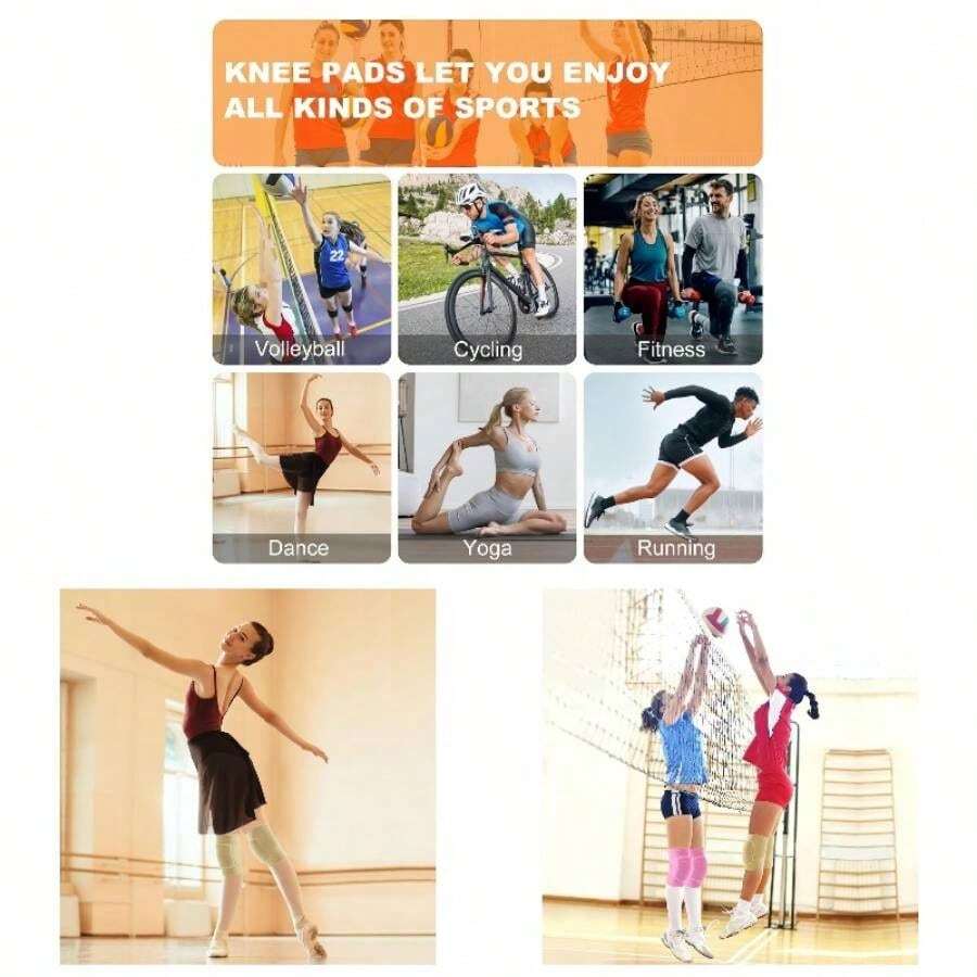 - Rodilleras de voleibol para bailarines, rodilleras suaves y transpirables para nias, mujeres, hombres, jvenes, nios, rodilleras protectoras para voleibol, ftbol, baile, yoga, tenis, correr - Piel + Pequeño - Ver 1