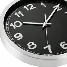 Reloj de Pared Silencioso 30cm - Marco de Aluminio Plateado, Sin Tictac, Decoracin Moderna para Cocina y Hogar Plateado, 12'' - Negro + 12'' - Ver 3