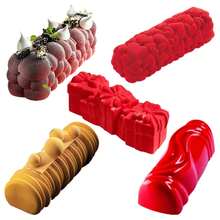 Moldes navideños para pastel de Mousse de tira larga, moldes de silicona de calidad alimentaria para pastel, molde para Mousse francés, bandeja de pastelería para, utensilios de cocina para hornear DLNB - SH0101744-2 unidades - Ver 3