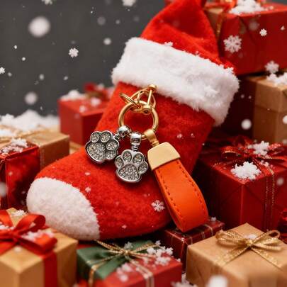 1pc Cute Cat Claw Shaped Keychain - Sparkling Keychain With Water Bricks, Perfect For Earphones Or Packaging Decorations, Family Or Friends Gifts, Cat Pink Gifts | Cute Cat Design | Durable Keychain Halloween Christmas Valentine's Day Various Festivals Bag Charms Car Teacher Sister Gift Ideas