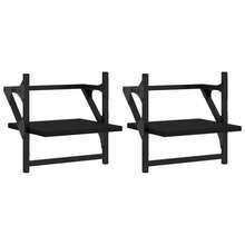 vidaXL 2 Stück Wandregale Mit Stangen, Schwarz, 30x25x30 Cm - Black - View 2
