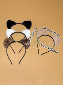 Plush Cat Ear Headband, Sweet & Cute Style, Women Hair Accessories, Holiday Essential Headpiece, Suitable For Casual Daily Wear And Parties, School Supplies, Back To School, Autumn Accessories, Halloween Decoration,Gifts,Travel,Gifts For Women,Hair Stuff,Stocking Stuffers - Multicolor - View 2