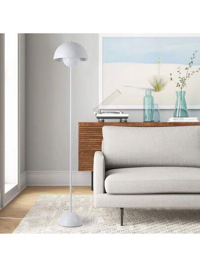 Alpinaluz Classic Wit Nordic Vloer Lamp Parabolic Shade Base, E27 Socket Living Room, Dining Bedroom view 3