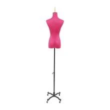 CNCEST Dress Form, Female Sewing Mannequin, Movable Rolling Body Model Base, 4.27-6.23ft Height Adjustable Female Clothing Display Model, Detachable Casters Clothing Display Stand Mannequin For Clothing Display And Tailor Design (Hot Pink) - Hot Pink - View 8