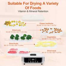 5-Layer Intelligent Food Dehydrator, One-Click Operation, 72H Digital Timer & Temperature Control, 95-158°F, For Fruit Vegetable Meat Beef Jerky Mushroom, White Kitchen Essential - 美規A型插(110-127V) - 查看 3