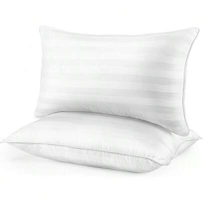 Pillows Size 2 Pack Sleeping - Premium Down Cooling Bed Pillow Side, Back, And Stomach Sleepers Hotel Quality Fluffy Soft Microfiber Fill Breathable Skin-Friendly