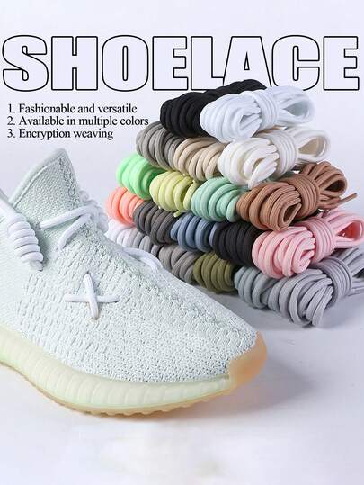 Colorful Round Polyester Shoelaces, Fashion Versatile Replacement Laces For Sneakers, Running Shoes, Thick Durable Shoelaces