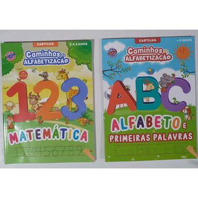 Kit 2 Cartilhas Caminhos Da Alfabetização Alfabeto E Matemática - Cartilha Caminho Suave