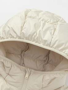 Balabala Lightweight Tween Girl Down Jacket, Boys & Girls 2025 Winter Mall Edition, Hooded Outerwear - Light Khaki - View 6