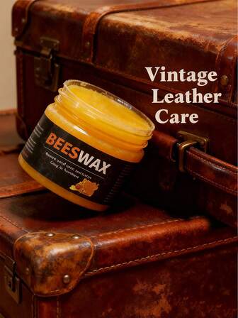 80克/2.82盎司蜂蜡家具抛光剂（含刷子），橱柜和桌面修复剂，天然木材护理剂，多用途蜂蜡，适用于木制工具，提供有效保护，打造完美光泽。蜂蜡抛光剂。