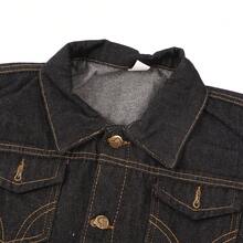 Chaleco Vaquero para Hombre - Negro 5XL (Cuello Vuelto, Diseño Sin Mangas y Monopeto, Estilo Casual con Bolsillos Funcionales, Ajuste Relax para Tallas Grandes) - Multicolor - Ver 3