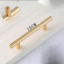 1pc Matte Golden Stainless Steel Cabinet Pulls With Bamboo Screws - Sleek Brushed Finish, Rotating Drawer Handles For Kitchen Cabinets & Dressers - Multicolor - View 13
