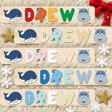 Personalized Name Puzzle, Customized Name Puzzle, Customized Wooden Puzzle Toy, Wooden Letter Puzzle, 3D Letter Puzzle Toy, Easter Christmas Gift, 1st Birthday Gift, Personalized Gift, Birthday Gift, Wooden Puzzle, Customized Wooden Puzzle Toy, Anniversary Gift, Building Block Gift Set - Light Blue - View 4