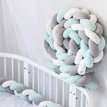 1pc Newborn Baby Bed Rail Soft Bumper Pad, Child Crash Pad, Braided Crib Guardrail - Multicolor - View 34