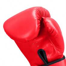 GINGPAI 一副红色拳击手套，适合成人、男女通用，可用于泰拳、综合格斗、自由搏击、学生及初学者训练、健身房使用。