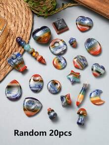 1/5/10/20 piezas Piedras de colores múltiples del Chakra Cuarzo natural pulido asimétrico Cuentas de energía de yoga para sanación del Chakra Accesorios para hacer joyas DIY