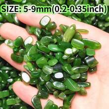 400g Đá ngọc bích xanh mài nhẵn, sỏi tinh thể thạch anh, đá cuội không đối xứng, đá mịn dùng cho cây trồng trong chậu, bình hoa nghệ thuật bằng nhựa, bể cá, hồ thủy tinh, vật liệu lấp đầy đồ đựng bằng thủy tinh, quà tặng ngày lễ cho bé gái và phụ nữ, 200g - Đá Jasper xanh - Xem 3