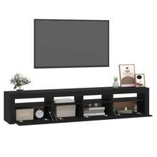 vidaXL Mobile TV con luci a LED, nero, 210x35x40 cm