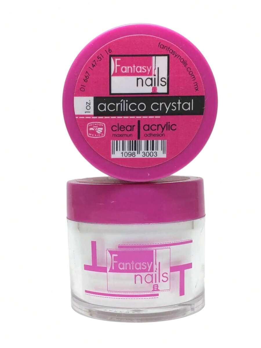 Crystal 1oz - Acrylic Powder Make Cover For Fantasy Nails - 1oz Crystal - View 1