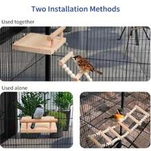 Multi-Functional Pet Trampoline, Climbing Ladder, Swing Combination Toy, Parrot Toy, Hamster & Small Pet Toy, Exercise & Entertainment Facility - Multicolor - View 7