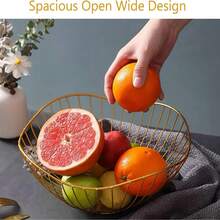 Iron Fruit Basket, Rust-Resistant & Breathable Snack Bowl - Kitchen Storage Organizer Rack, Can Hold Fruits And Packaged Snacks, Also Suitable For Living Room Or Kitchen - Multicolor - View 6