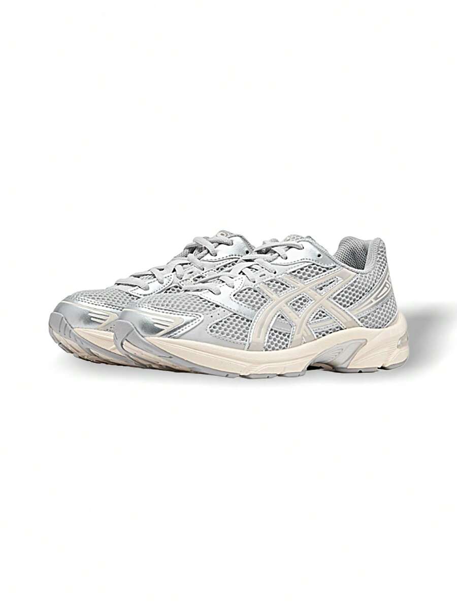 Asics Gel-1130 女款运动鞋健身跑步休闲轻便缓震透气厚底标志亲肤日常灰色燕麦色 1202A164-023 - 灰色/銀色 - 查看 1