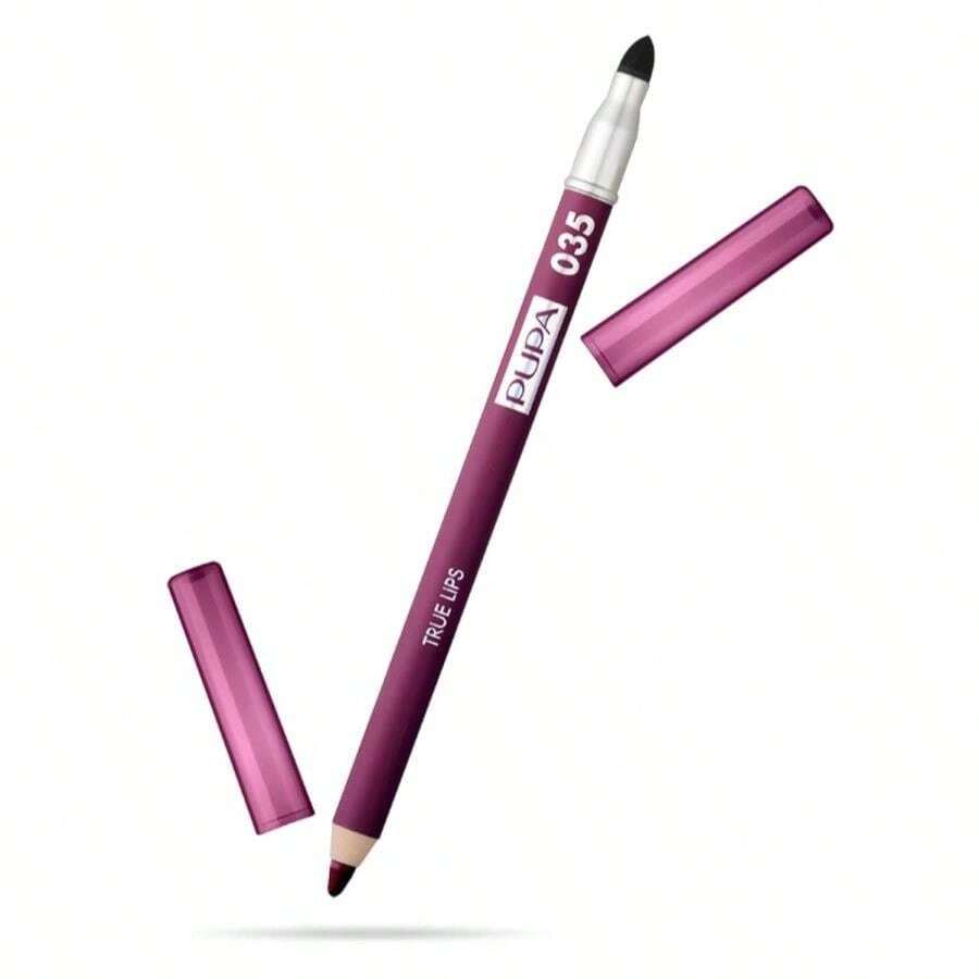 Pupa Milano True Lips Blendable Lip Liner - Dual-Ended Matte Lining Color And Brush - Light And Creamy, Hydrating, High Pigment, Smudge Proof Formula - Paraben Free - 035 Violet - 0.042 Oz - ColorH - 查看 1