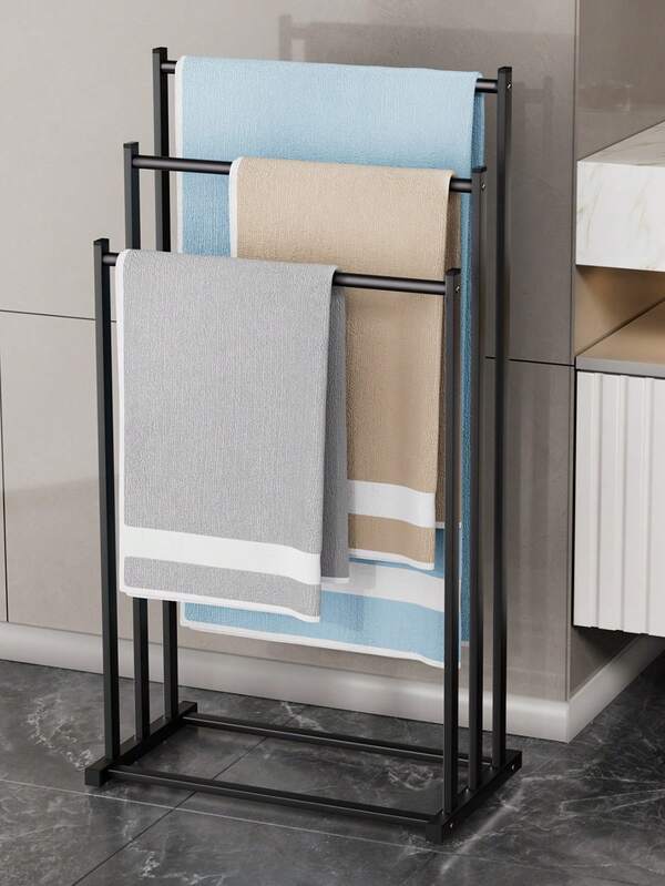 1pc Bathroom Towel Rack,Vertical Style,Simple Bathtub Holder,Durable High-Quality Towel Rack,Sturdy Bathroom Storage Shelf,Easy To Install,Suitable For Storing Towels In The Bathroom,Toilet,Outdoor Bathtub,Bathroom Accessories, Storage Accessories