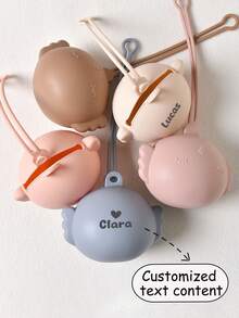 1 件定制硅胶奶嘴盒，卡通独角兽设计，防污染，防尘，防摔，便携，男女个性化礼物