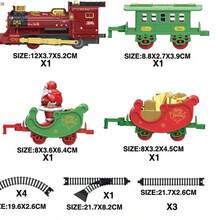 Regalo de Navidad, regalo de cumpleaños, juguete de tren con humo, luz y sonido, set de tren de juguete para debajo del árbol de Navidad, tren de modelo para niños pequeños, adecuado como regalo de juguete navideño (1 batería AA no incluida) - color - Ver 8
