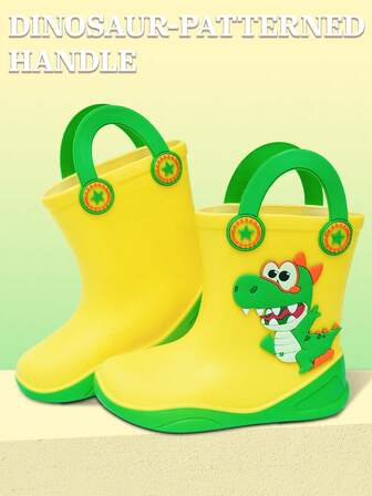 Children's Rain Boots Cute Animal Rain Boots Girls&Boys Kindergarten Baby Rain Boots Light Soft Soled PVC Waterproof Shoes