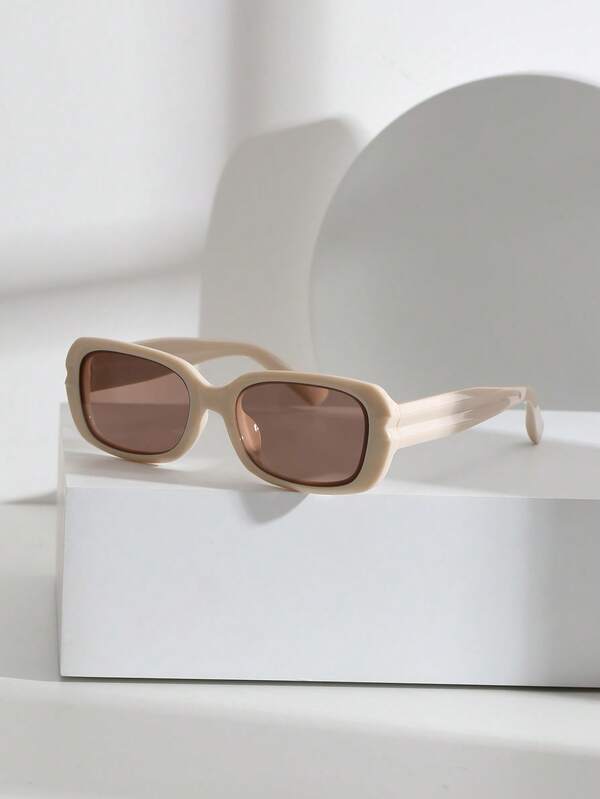 Square Minimalist Fashion Sunglasses, Casual Street Style Decoration Sunglasses, PC Material Ladies Glasses, No Retro PC (Polycarbonate) Sunglasses, All Season