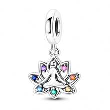 Colgante de chakra de energía de yoga clásico con circonita de colores, adecuado para hacer pulseras de joyería DIY como regalo, accesorios de moda