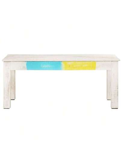 VidaXL Coffee Tafel 110x60x45 Cm Solid Mango Wood Wit view 4