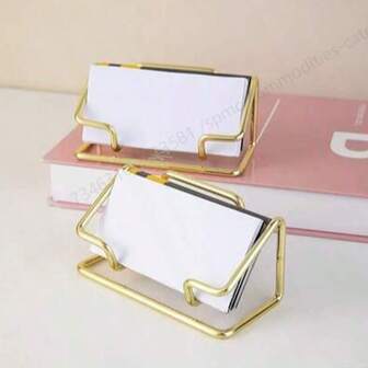 Soporte para tarjetas de visita de escritorio simple, organizador de tarjetas de pie, base de exhibición, recepción de hotel de alta gama, soporte para tarjetas de visita de metal